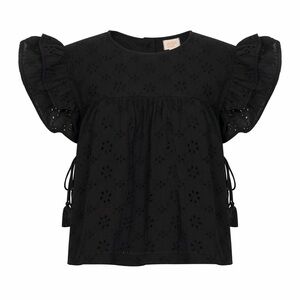 NWT - Black Eyelet Ruffle Sleeve Blouse